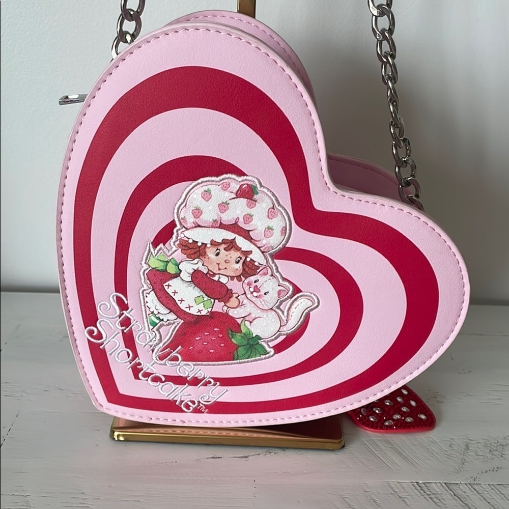 Skinnydip Strawberry Shortcake Heart-Shaped Pink Bag